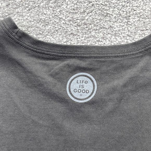 Life Is Good Black Tee with Green Print - Picture 7 of 10